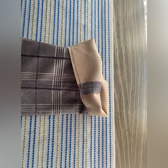 Blank NYC Anthropologie Jacket Women Size 2X Renegade Gray Brown Plaid Longline - Picture 8 of 16